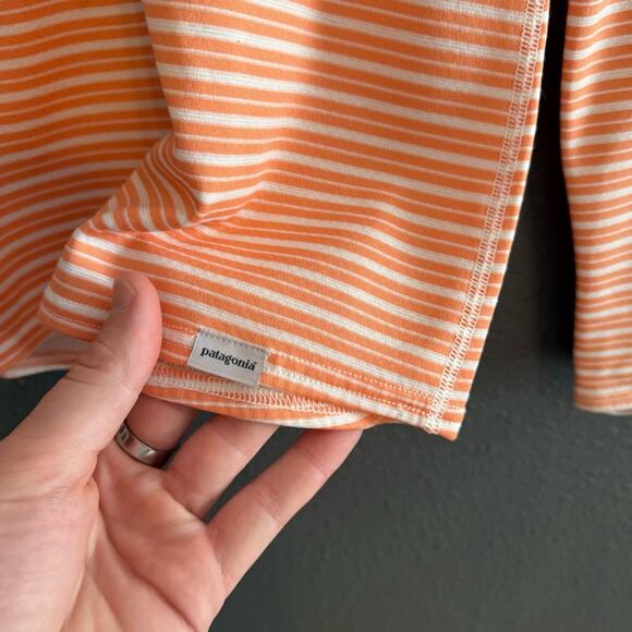 Patagonia Capline 3 Mid-weight Quarter Zip Stripe Long Sleeve Size M - Picture 3 of 4